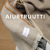 AI家意式 老钱风人字纹拼色 稀缺纯山羊绒围巾软糯厚秋冬外搭披肩