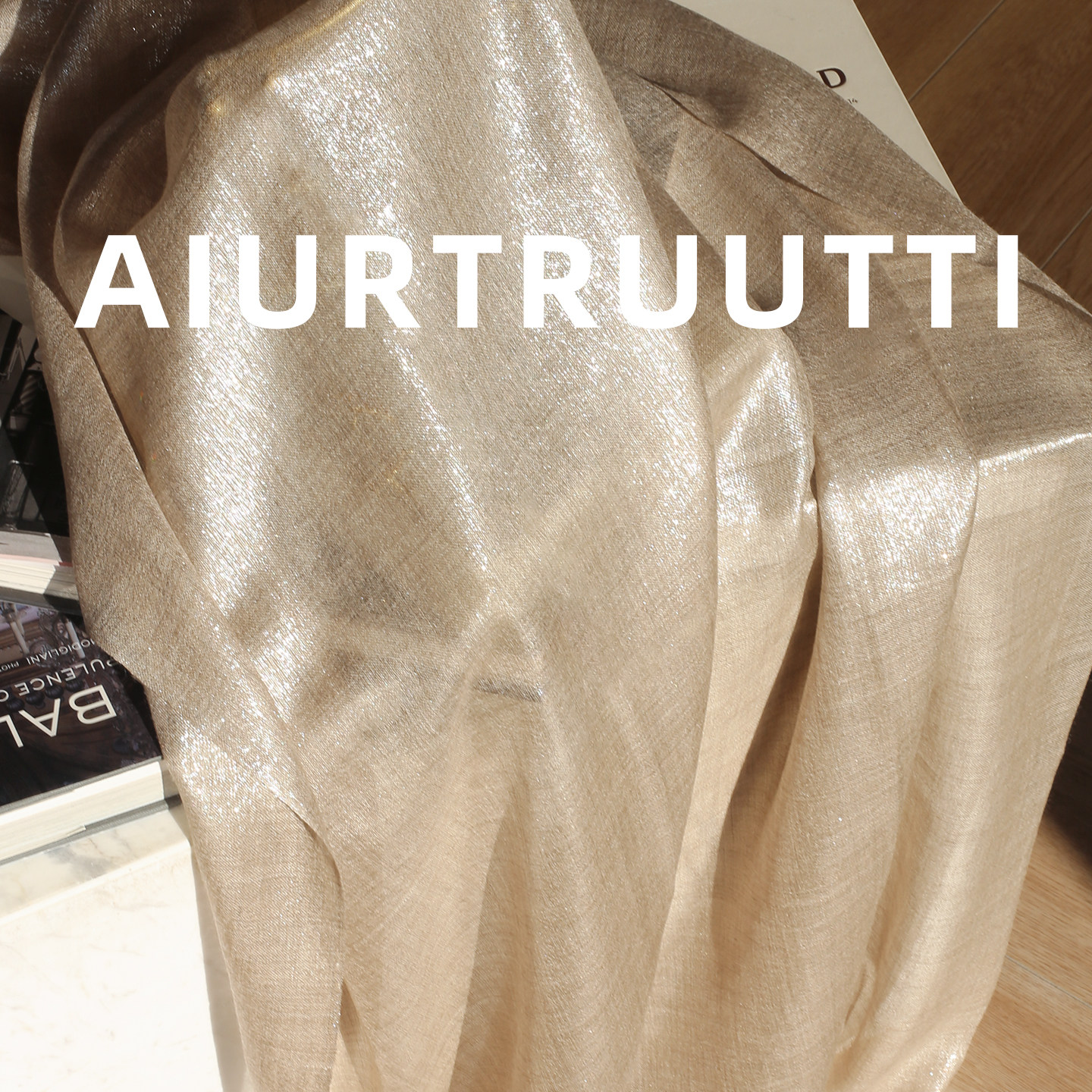 AiurtRuutti春夏26新/巴黎冷奢感星河波光粼碎金羊绒围巾外搭披肩