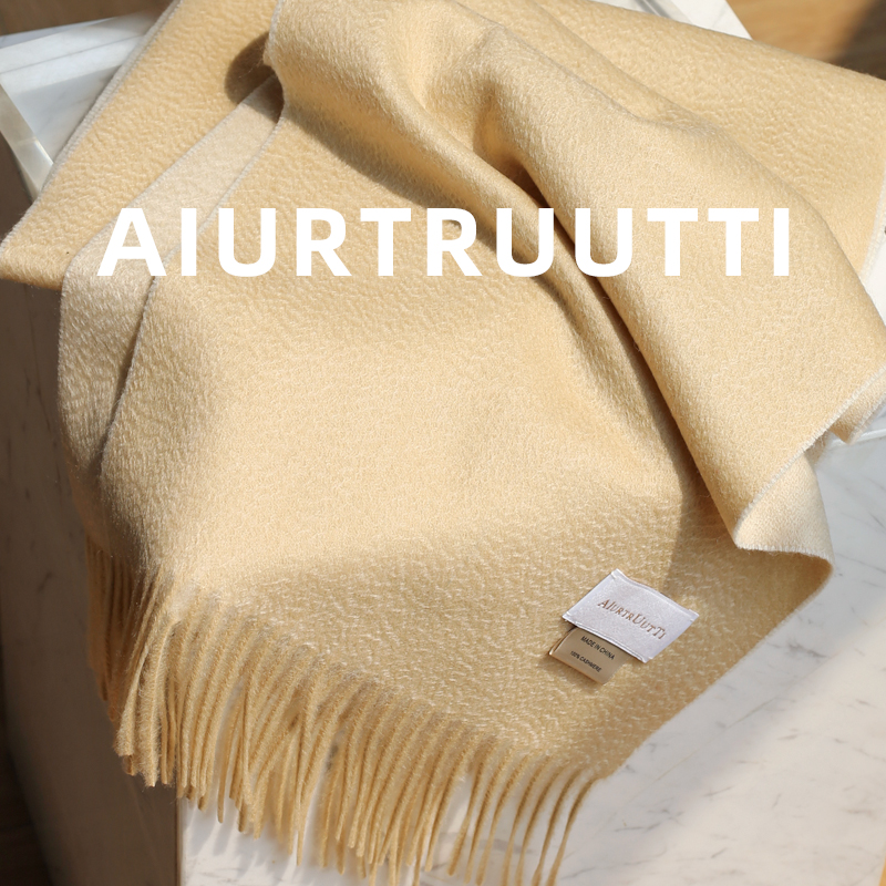 意式塔尖纯羊绒围巾男女窄版披肩