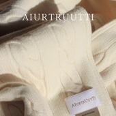 AiurtRuutti意式 W者归来纯山羊绒围巾鼎奢纯手工狡花针织收官披肩