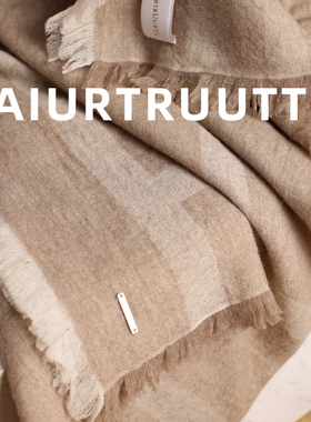 AI家意式年度D尖大赏披肩 稀缺纯山羊绒定纺外搭大方巾斗篷围巾