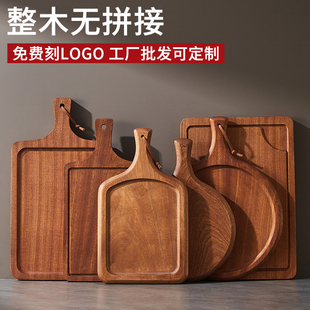 整木乌檀木牛排餐盘西餐盘子披萨盘木质托盘面包板披萨板牛扒木盘