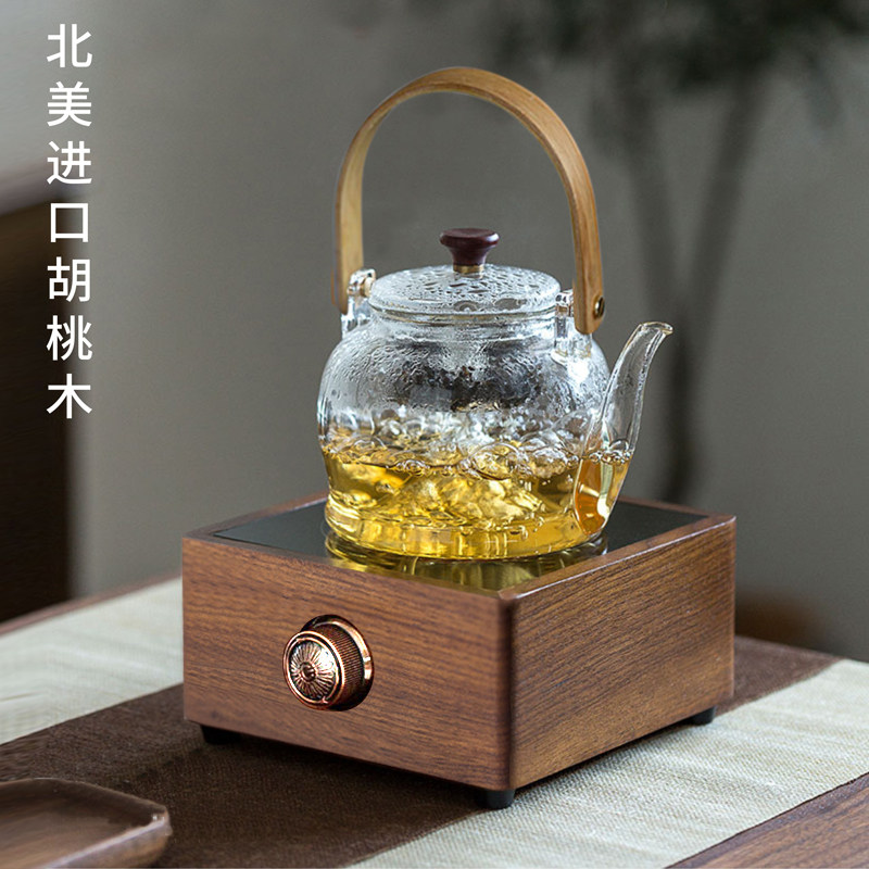 Ai煮茶器中山胡桃木电陶烧水套装