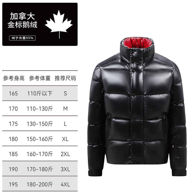 蒙口羽皇轻奢无帽立领鹅绒服