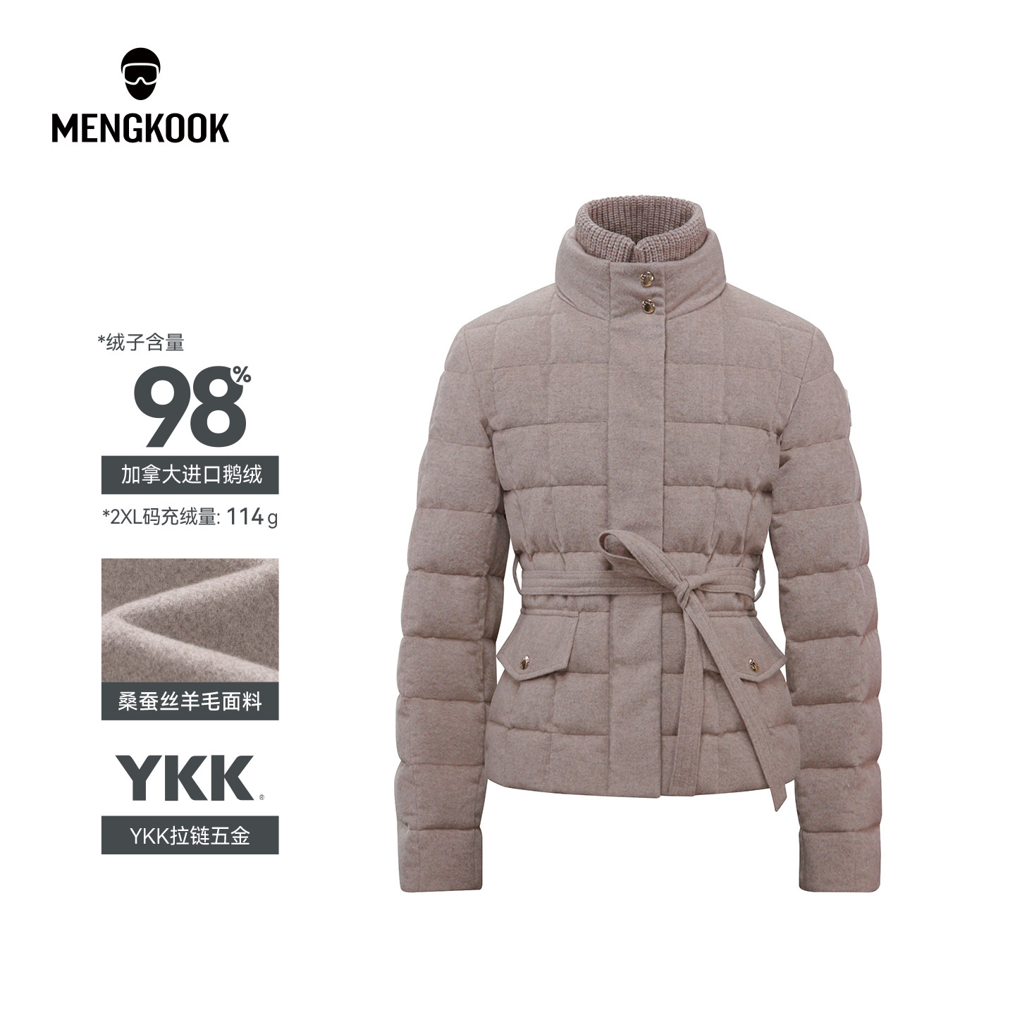 蒙口羽皇加拿大进口98鹅绒女士鹅绒服桑蚕丝羊毛面料YKK拉链9076,男装,羽绒服,淘宝优惠券,粉丝福利购,淘宝优惠卷