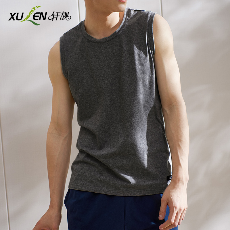 男士背心夏季纯棉薄款健身训练篮球服运动跑步纯色内搭家居服睡衣