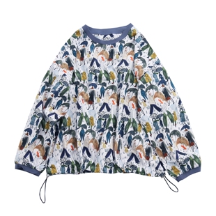 2025年新款日系复古文艺显瘦宽松休闲女装艺术风印花衬衫上衣女