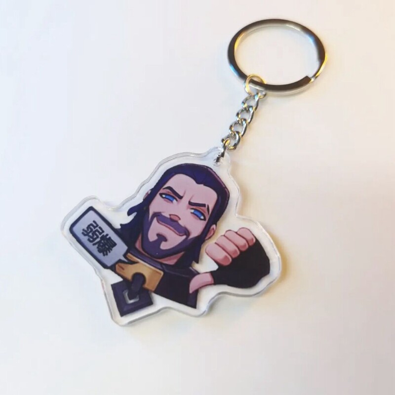 笑哭我了恶搞lol表情亚克力钥匙扣英雄联盟成就标志金克斯小挂件