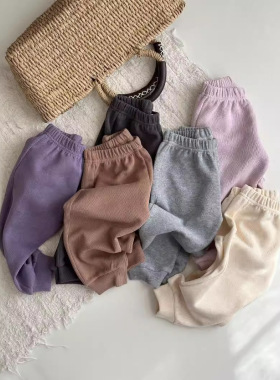 17th second男女童柔软春夏薄款纯棉长裤宝宝春季洋气儿童长裤A类