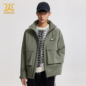 连帽工装 卡宾男装 夹克春百搭休闲户外宽松软壳外套 商场同款