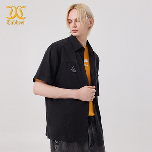 LOGO工装 卡宾男装 短袖 衬衫 百搭宽松上衣衬衣外套 夏季 商场同款