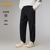 新款 男春季 卡宾宽松抗皱束脚卫裤 宽松休闲针织裤 字母绣花