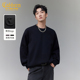 圆领宽松卫衣男装 卡宾美式 春季 新款 上衣 休闲长袖 创意织带