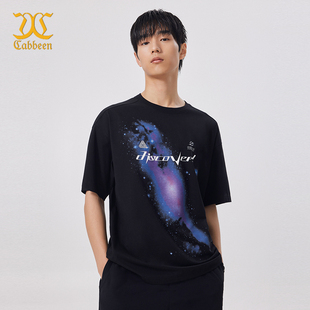 商场同款 新款 卡宾男装 T恤夏季 宽松潮流联名款 星空印花短袖