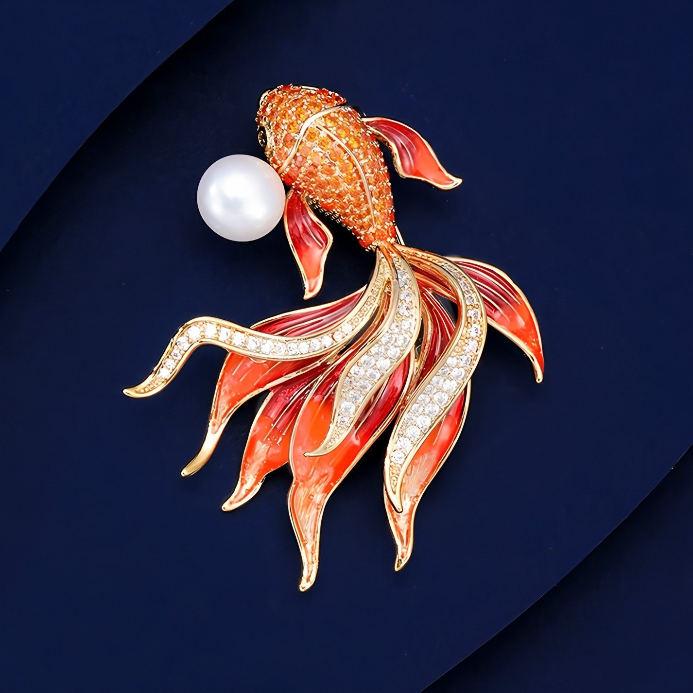 国风珍珠锦鲤胸针高档女气质金鱼胸花小众奢华设计感别针西服配饰,饰品/流行首饰/时尚饰品新,胸针,淘宝优惠券,粉丝福利购,淘宝优惠卷