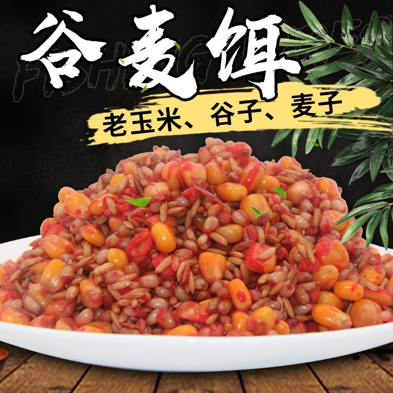 三把半谷麦窝料野钓打窝鲫鱼草鱼鲤鱼饵料自制配方非发酵玉米颗粒