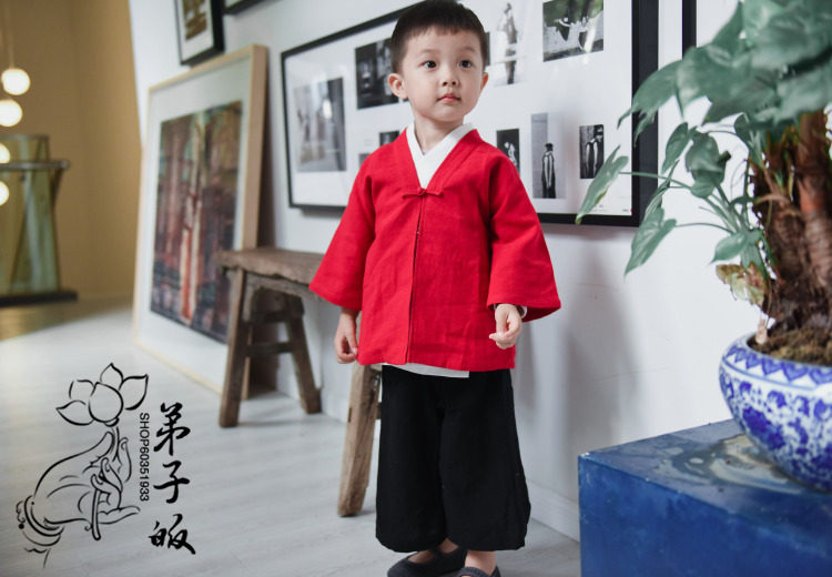 男童汉服1一3岁儿童夏季棉麻改良民族风唐装女宝宝复古中国风套装