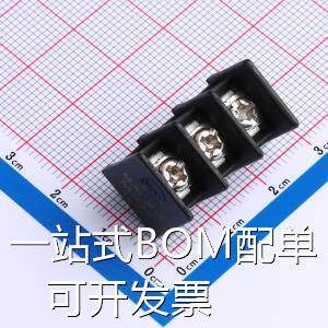 MX25C-7.62-BK01-03P-Cu-S-A 栅栏式接线端子 7.62mm 3x1P 每排P