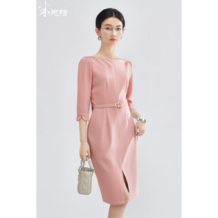米思阳2026春季 通勤时尚 短袖 连衣裙收腰显瘦气质包臀裙女 新款