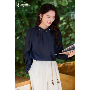 『显贵软缎』米思阳2026春季新款气质赛尔天丝衬衫精致小衫上衣女