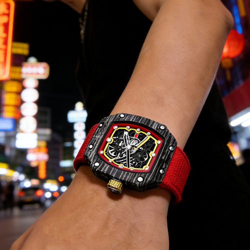 米勒炭纤维纹尼龙带个性时尚手表