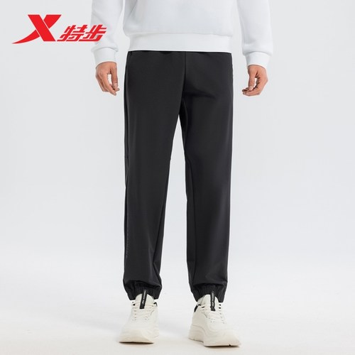 特步运动裤男2025年冬季新款直筒平口健身运动长裤男975129980133