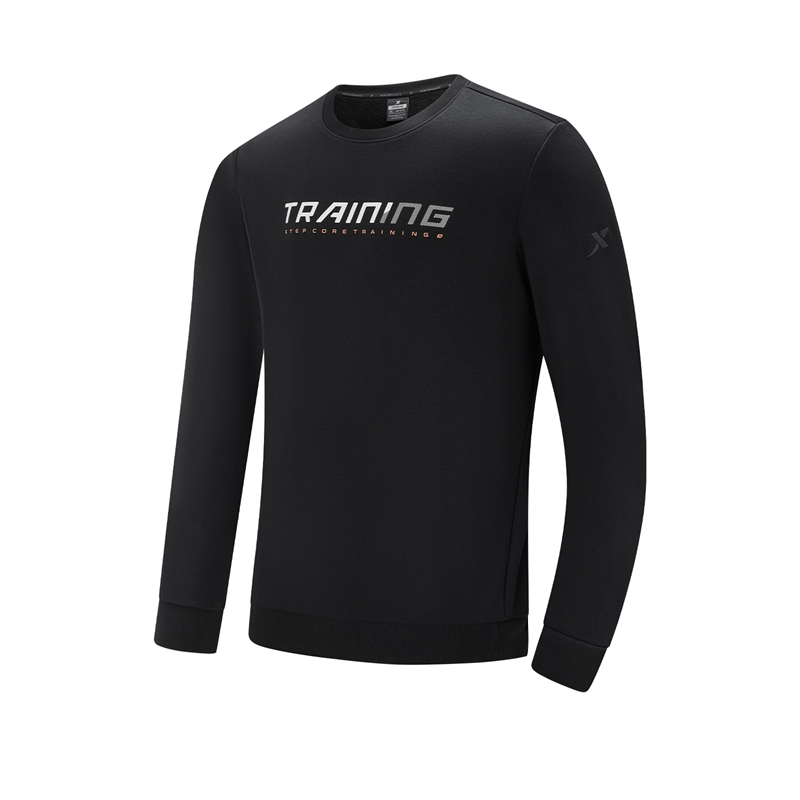 特步运动卫衣男2025秋冬新款休闲加绒套头衫长袖上衣977429920368