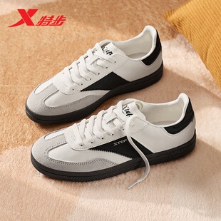 特步德训鞋2025春夏季新款T头鞋复古休闲鞋情侣板鞋男鞋女平底鞋