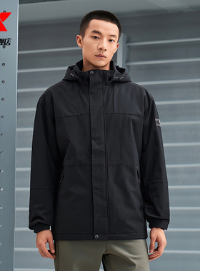 特步火烬薪传梭织加厚外套男士2025春秋新款保暖夹克976429160149