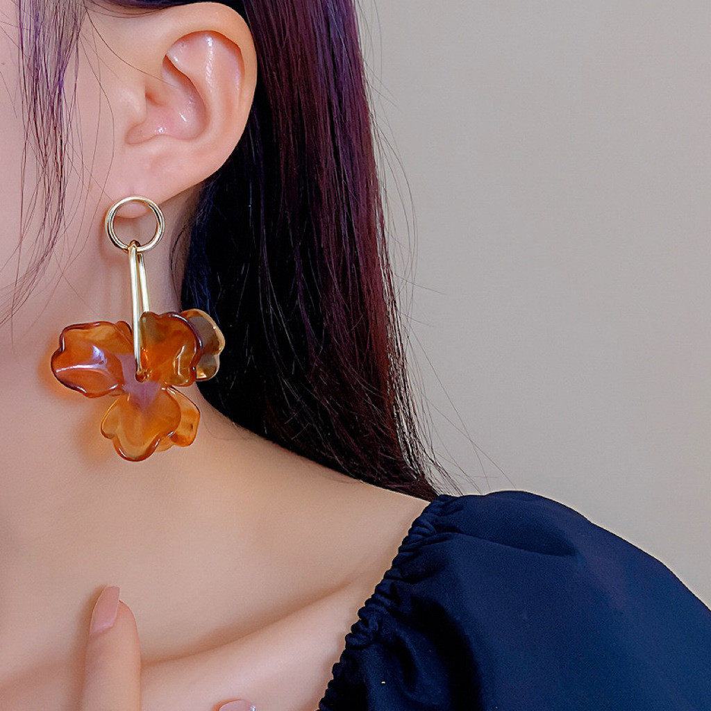法式复古美拉德亚克力花朵夸张耳环气质时髦小众网红独特设计耳饰,饰品/流行首饰/时尚饰品新,耳环,淘宝优惠券,粉丝福利购,淘宝优惠卷