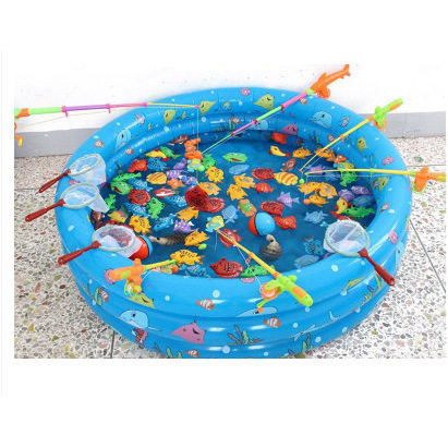 可代发130cm儿童钓鱼池送200鱼决明子沙滩游泳池盈泰充气水池玩具