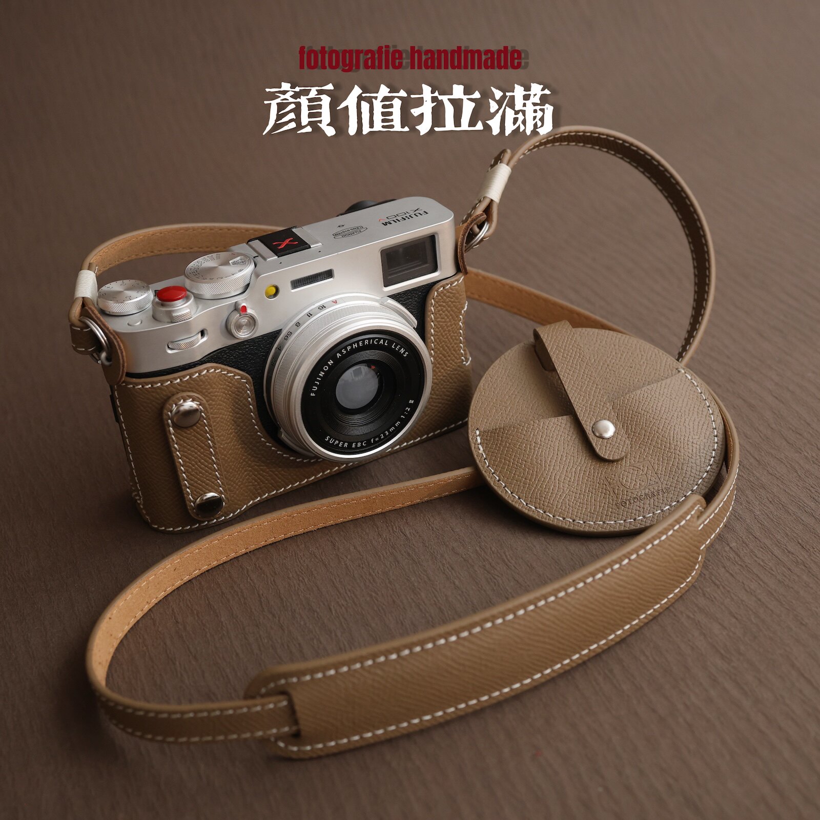 富士X100VI XT5 XT30 XS20 手作真皮保护套相机包手掌纹背带