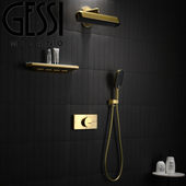 意大利捷仕Gessi暗装 花洒多功能置物恒温增压淋浴花洒全铜枪灰色