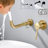 水龙头 卫生间家用面盆冷热嵌入式 捷仕全铜暗装 水龙头捷仕入墙式