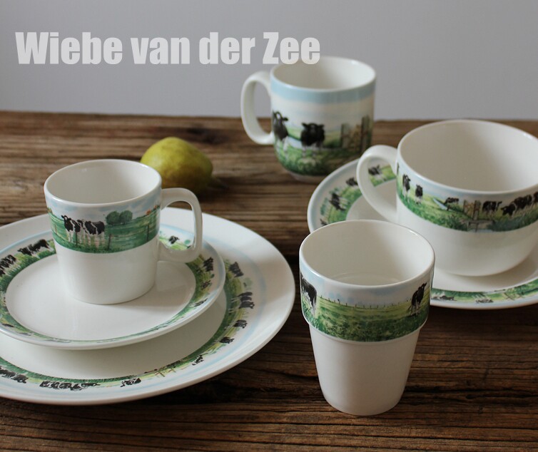 外贸出口荷兰奶牛农场餐具盘子杯子咖啡杯奶杯