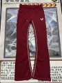 Dark red bright thread and velvet micro pull pants