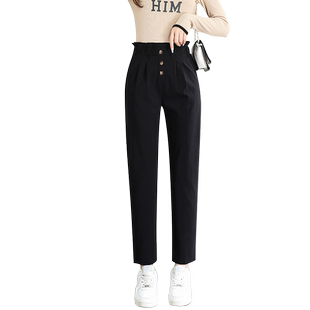 花苞腰头小哈伦九分裤女夏9分啥伦萝卜裤女夏女土裤子新款休闲裤