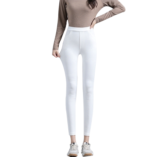 小个子加绒裤子八分打底裤冬女加绒加厚不起球一体绒小脚裤魔术裤