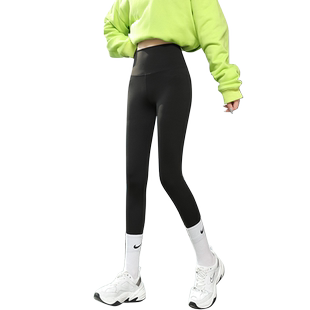 鲨皮裤女小个子八分裤秋冬羊羔绒打底沙鱼裤女加绒显瘦高腰芭比裤