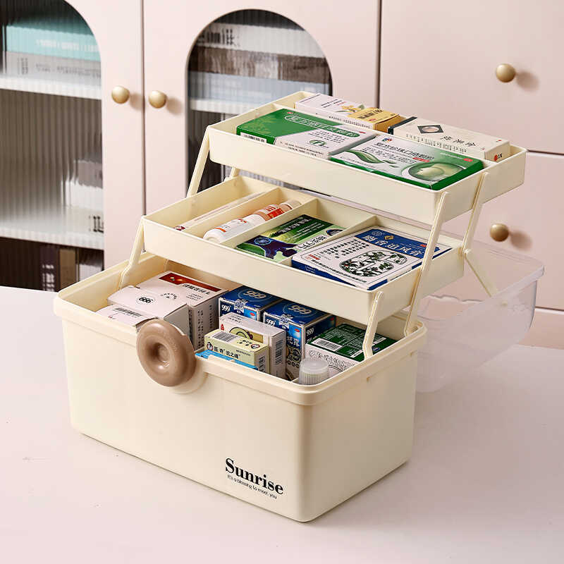 大容量家庭装折叠多层医药收纳盒