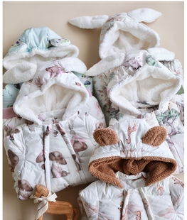 Passy'sChoice男女宝宝婴儿小童a类连帽白鸭绒连体外出包脚羽绒服