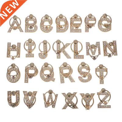 1pc 360 Degree Rhinestone Metal Letter A-Z Finger Ring Sma
