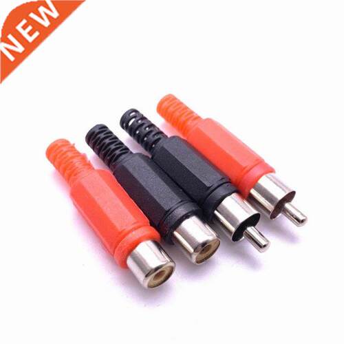 10pcs 5red 5black Plastic lotus audio and video RCA male we