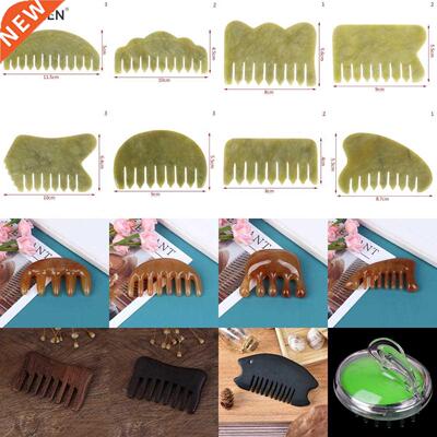 1Pc Chinese Nature Jade Wood Comb Guasha Facial Massage Spa