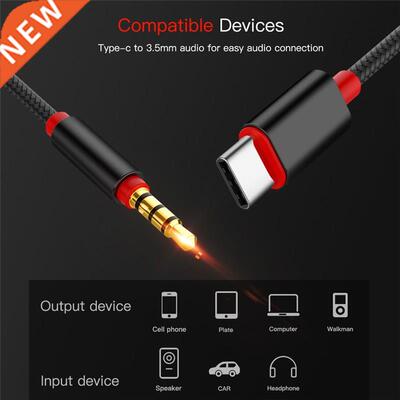 Type C To 3.5mm Cable Adapter USB Male Audio Jack AUX Cable