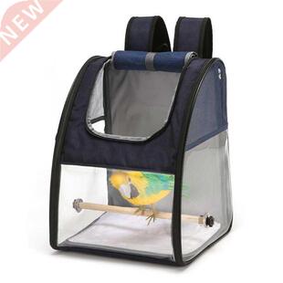 Transparent Parrot Carrier Backpack with Stand Perch Travel