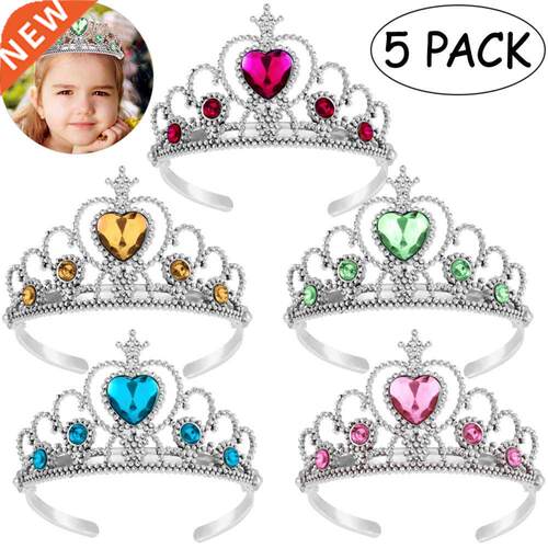 5pcs Kids Tiara Crown Set Girls Dress Party Accessories (Lig