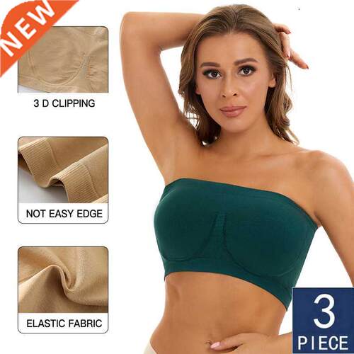 3pcs Women's Tube Top Strapless Bra Women's