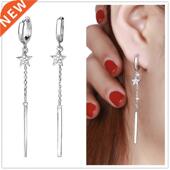 Earrngs Female Drop ndy Brght 925 Accessores Cryst Slver