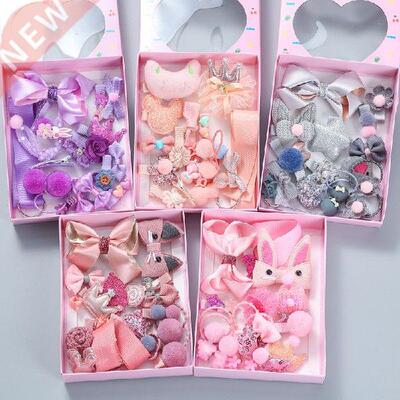18Pcs/Set Children Hair Clip Set ay Head Flower Faric